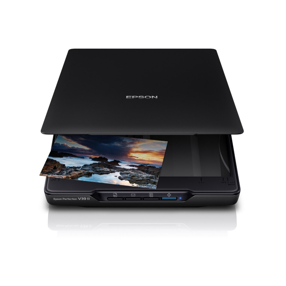 Perfection V39II A4 flatbed photo and document scanner with stand